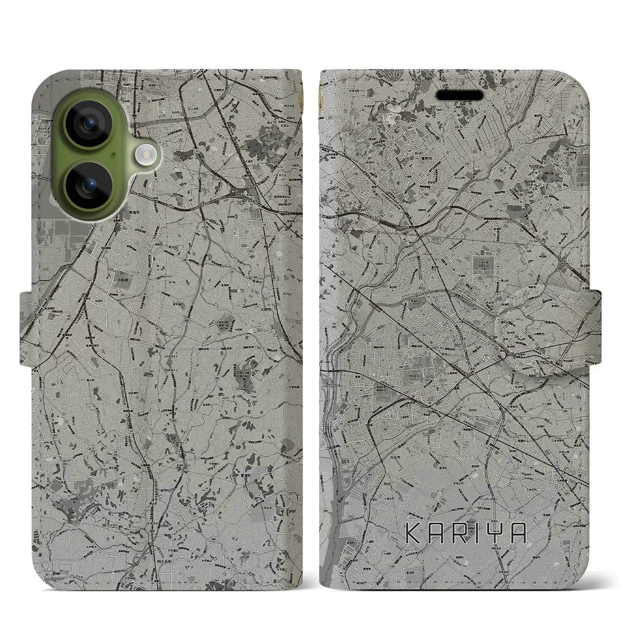 【刈谷（愛知県）】地図柄iPhoneケース（手帳タイプ）