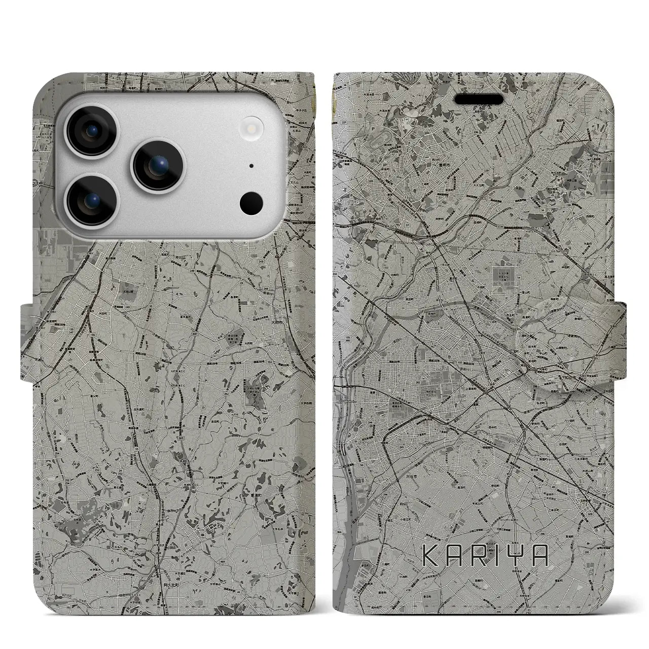 【刈谷（愛知県）】地図柄iPhoneケース（手帳タイプ）