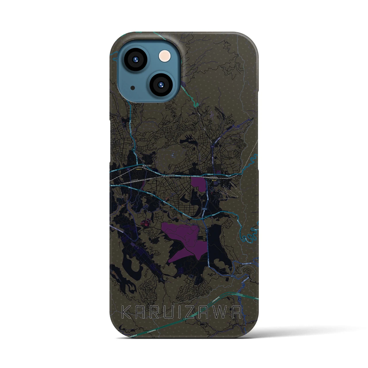 【軽井沢（長野県）】地図柄iPhoneケース（バックカバータイプ）