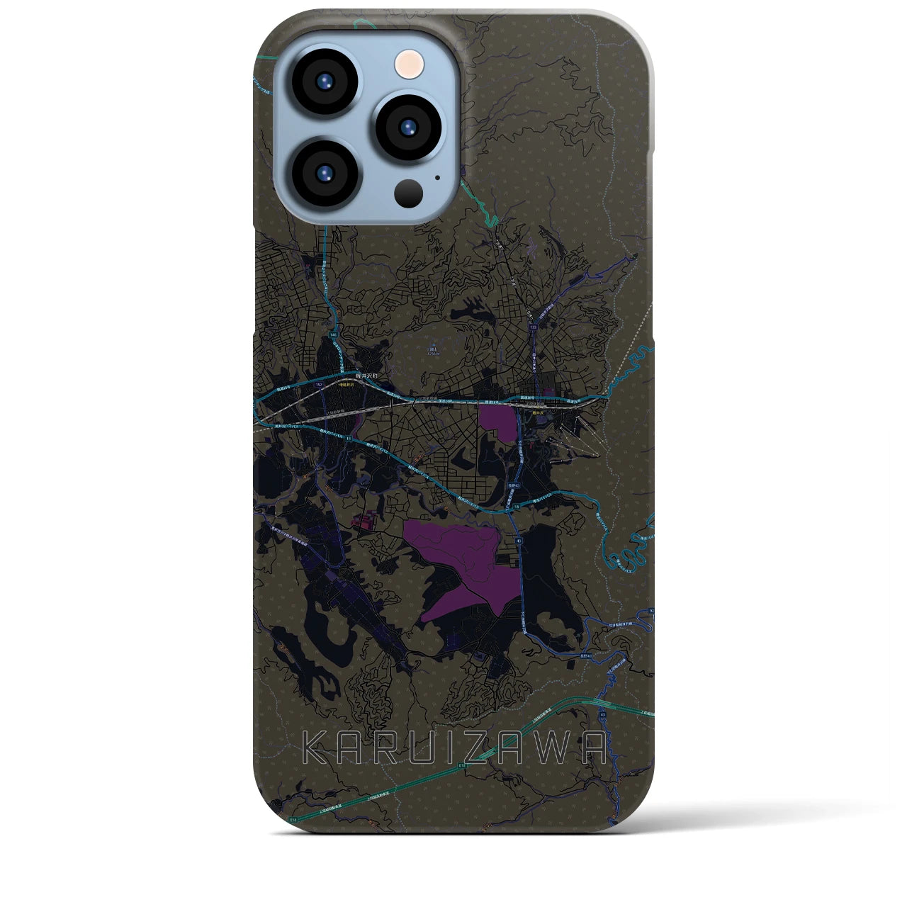 【軽井沢（長野県）】地図柄iPhoneケース（バックカバータイプ）