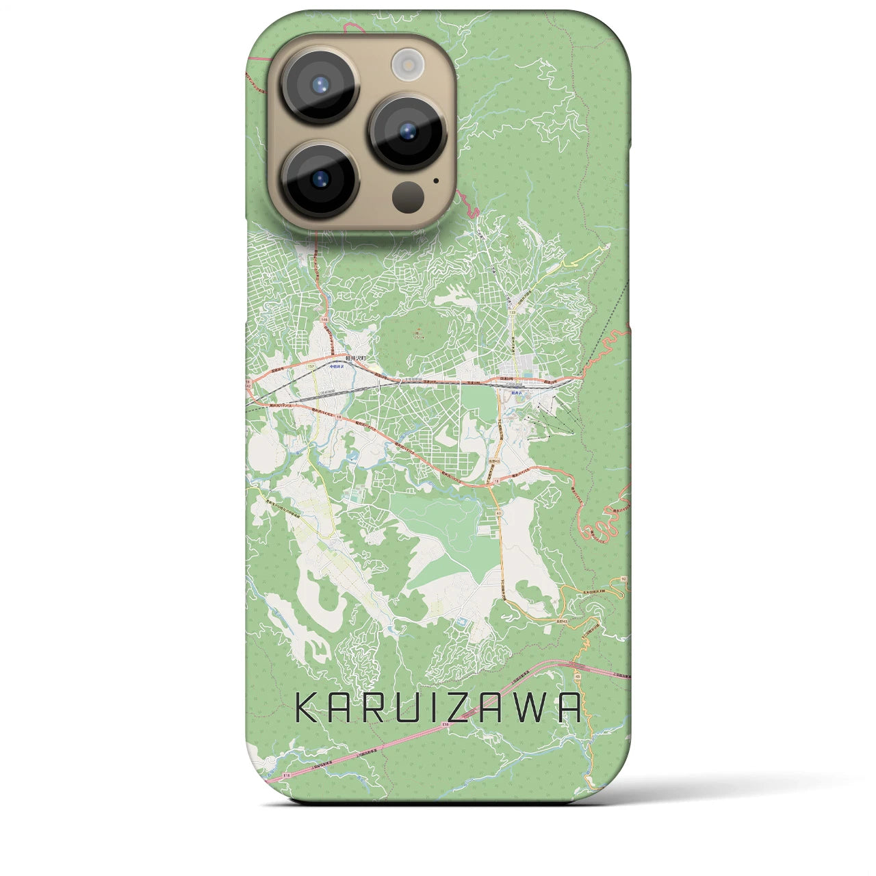 【軽井沢（長野県）】地図柄iPhoneケース（バックカバータイプ）