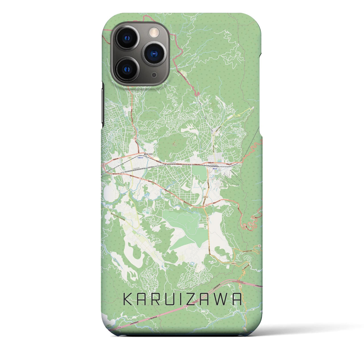 【軽井沢（長野県）】地図柄iPhoneケース（バックカバータイプ）