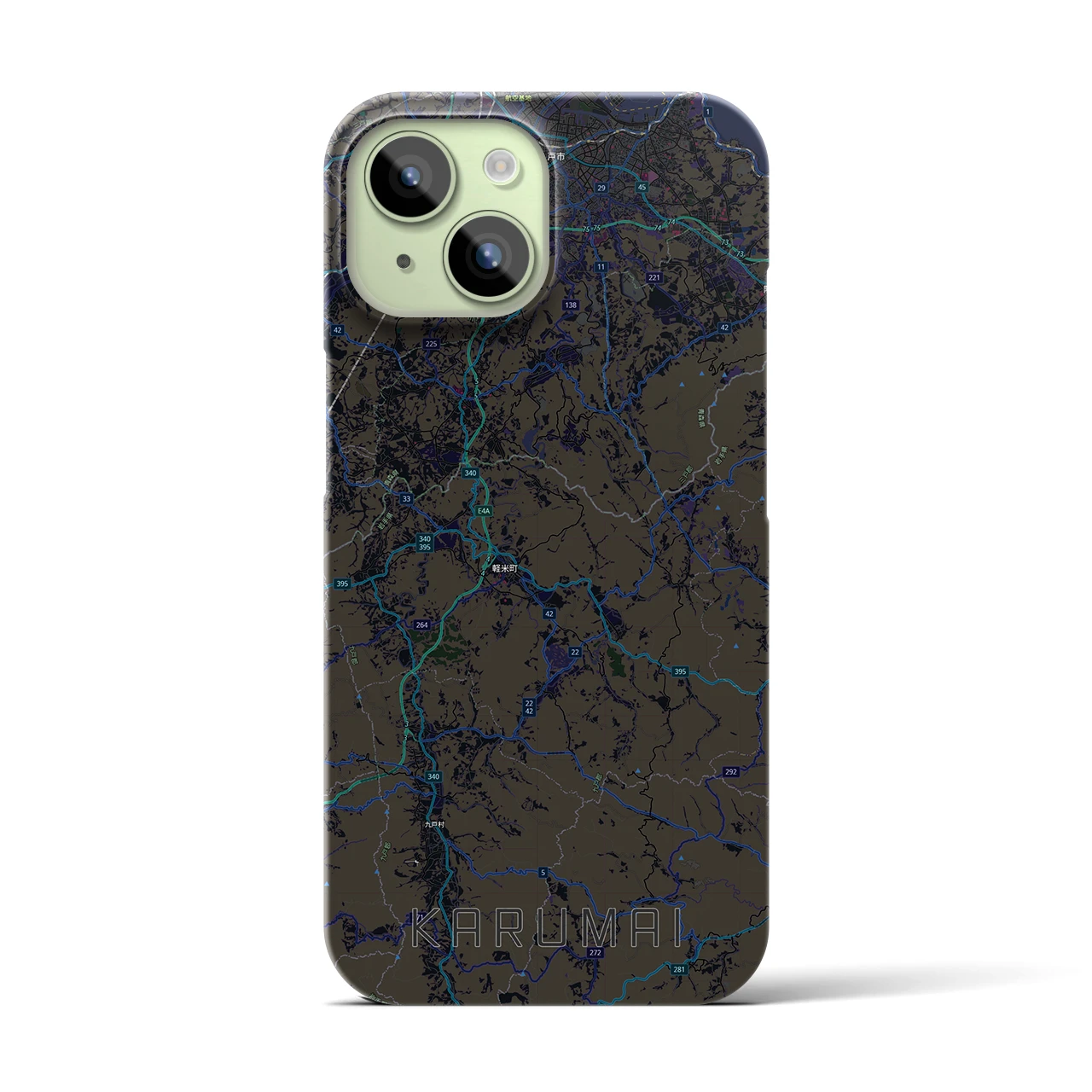 【軽米（岩手県）】地図柄iPhoneケース（バックカバータイプ）