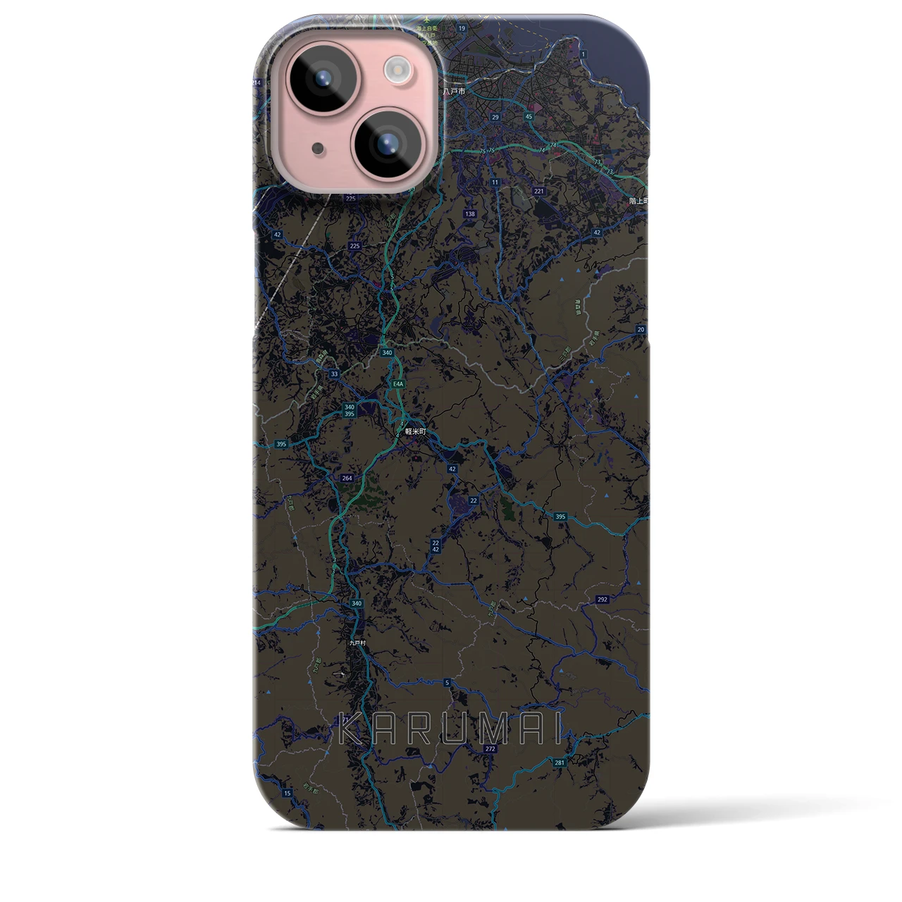 【軽米（岩手県）】地図柄iPhoneケース（バックカバータイプ）