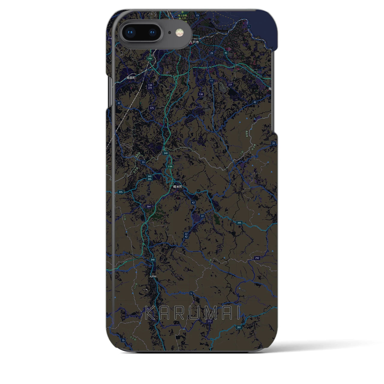 【軽米（岩手県）】地図柄iPhoneケース（バックカバータイプ）