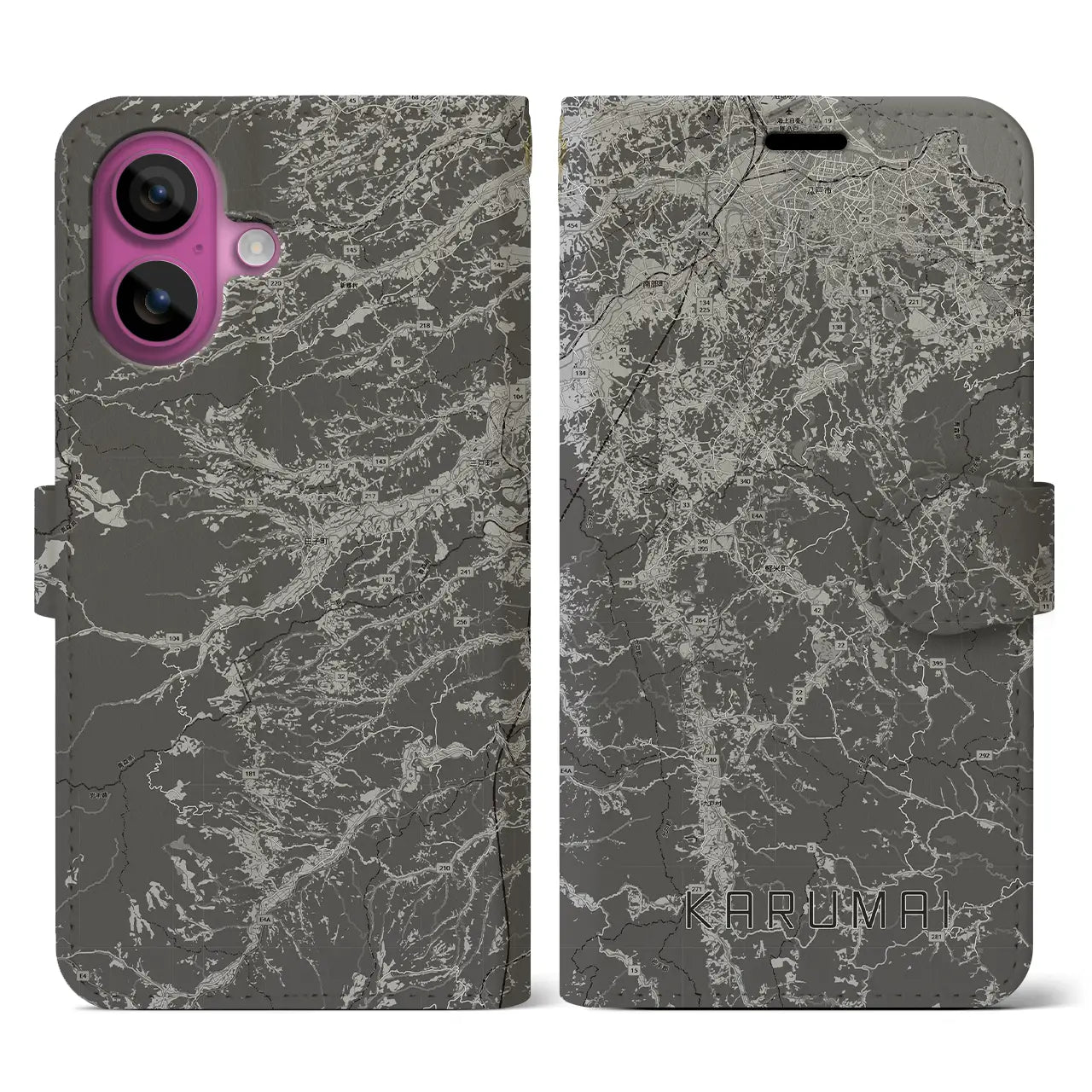 【軽米（岩手県）】地図柄iPhoneケース（手帳タイプ）