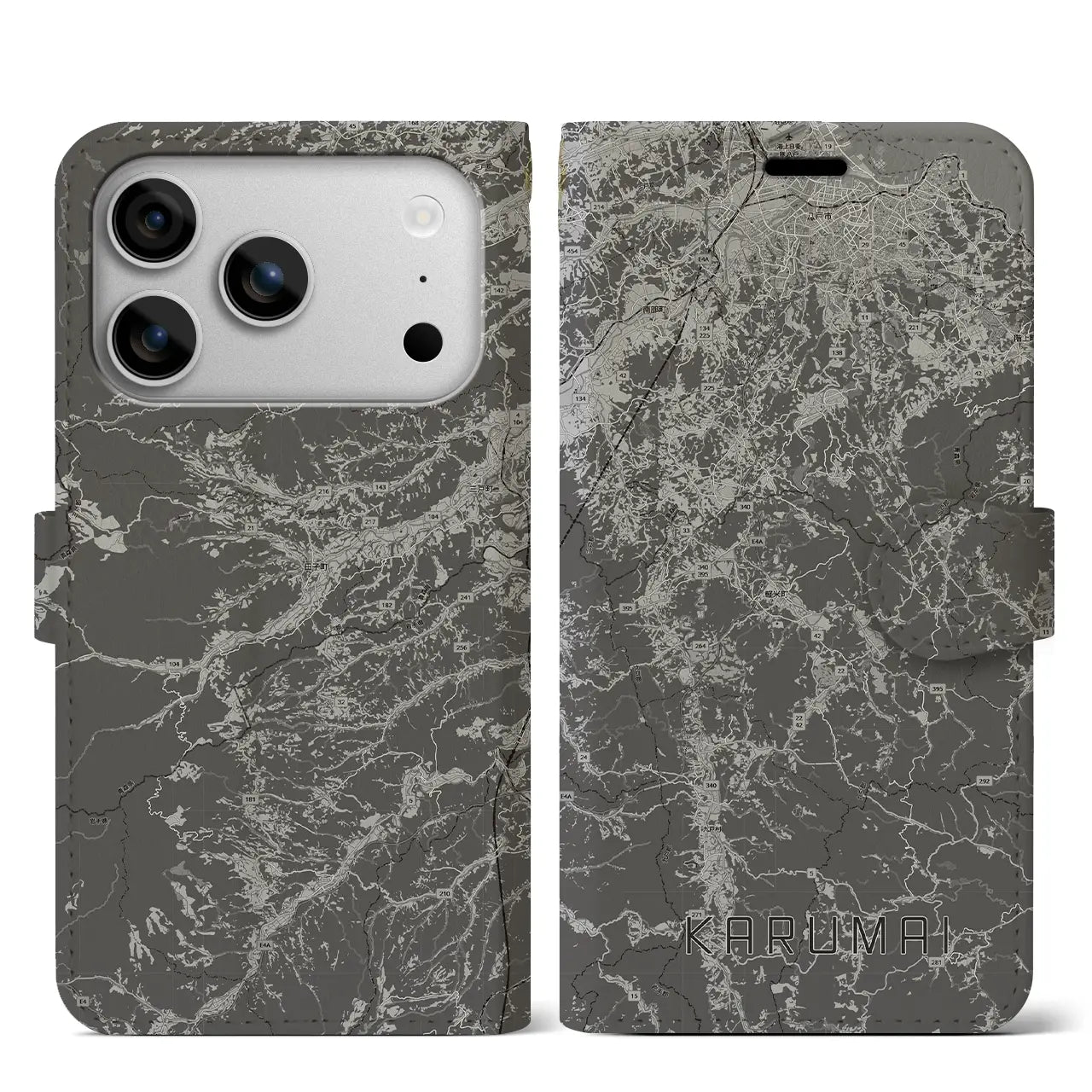 【軽米（岩手県）】地図柄iPhoneケース（手帳タイプ）