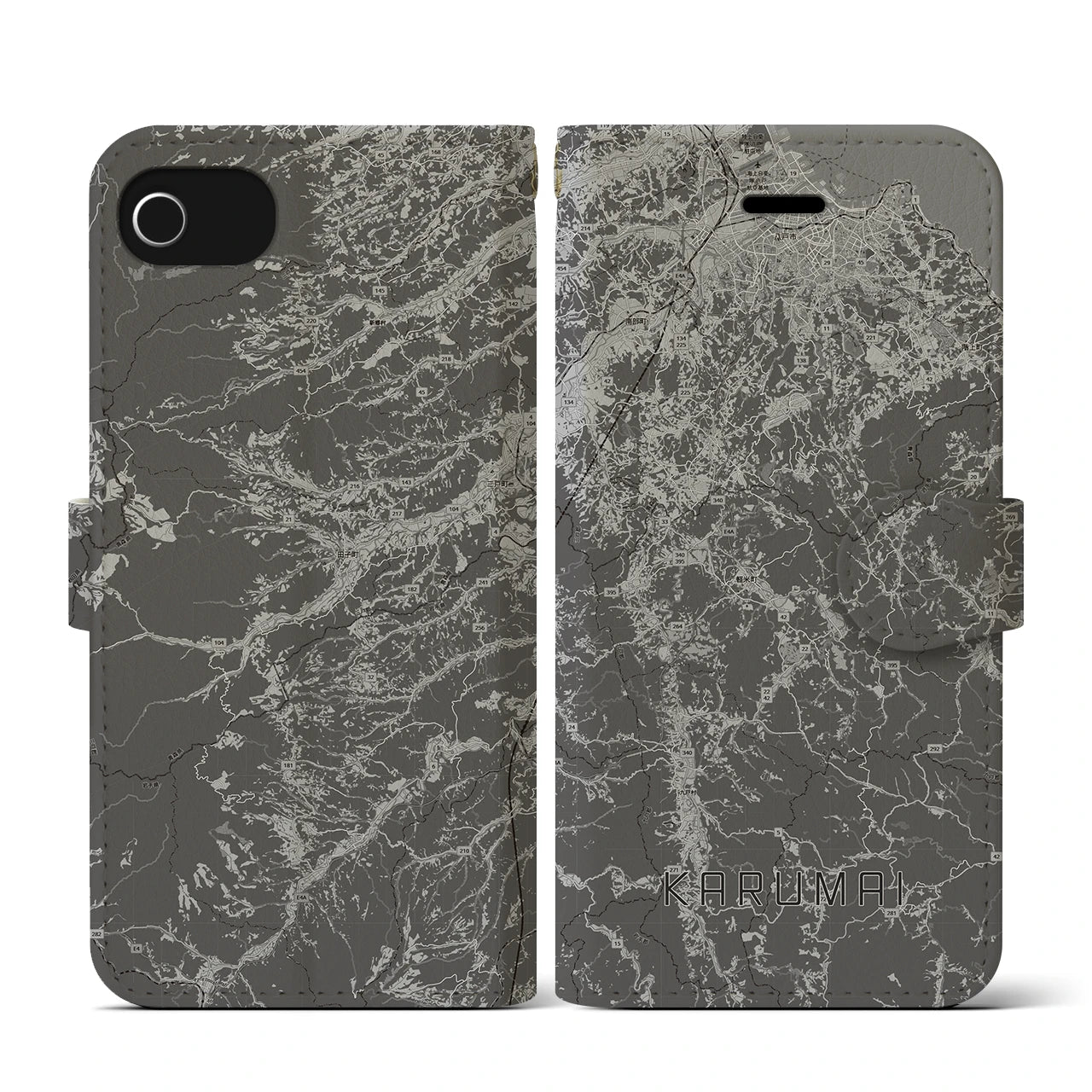 【軽米（岩手県）】地図柄iPhoneケース（手帳タイプ）