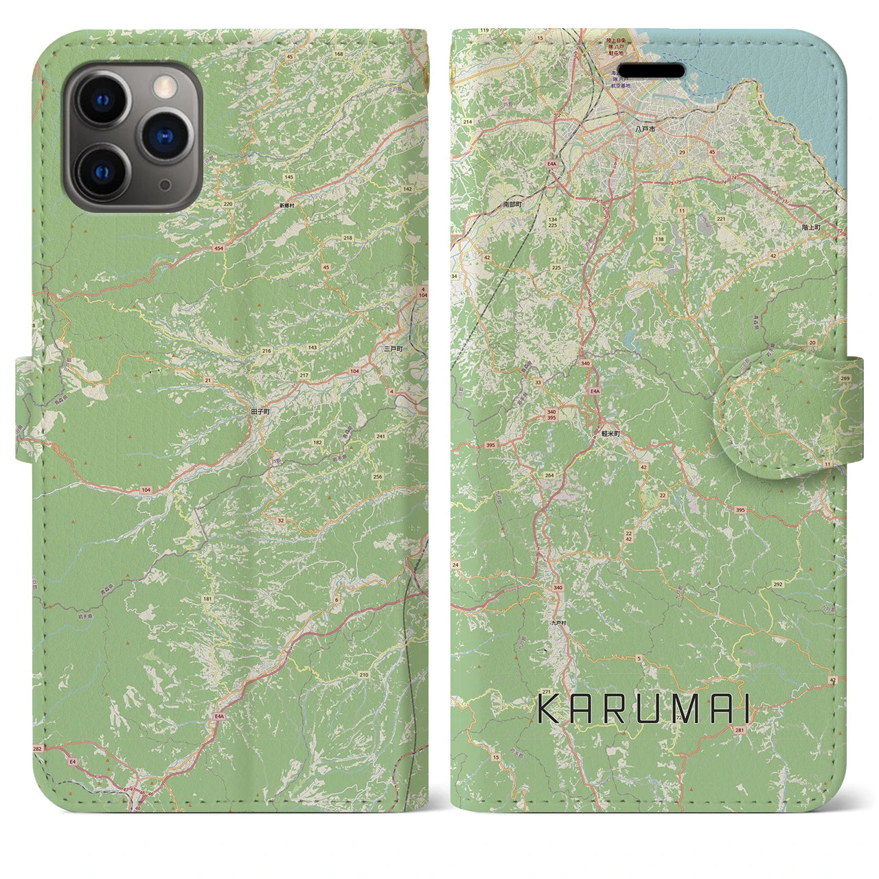 【軽米（岩手県）】地図柄iPhoneケース（手帳タイプ）