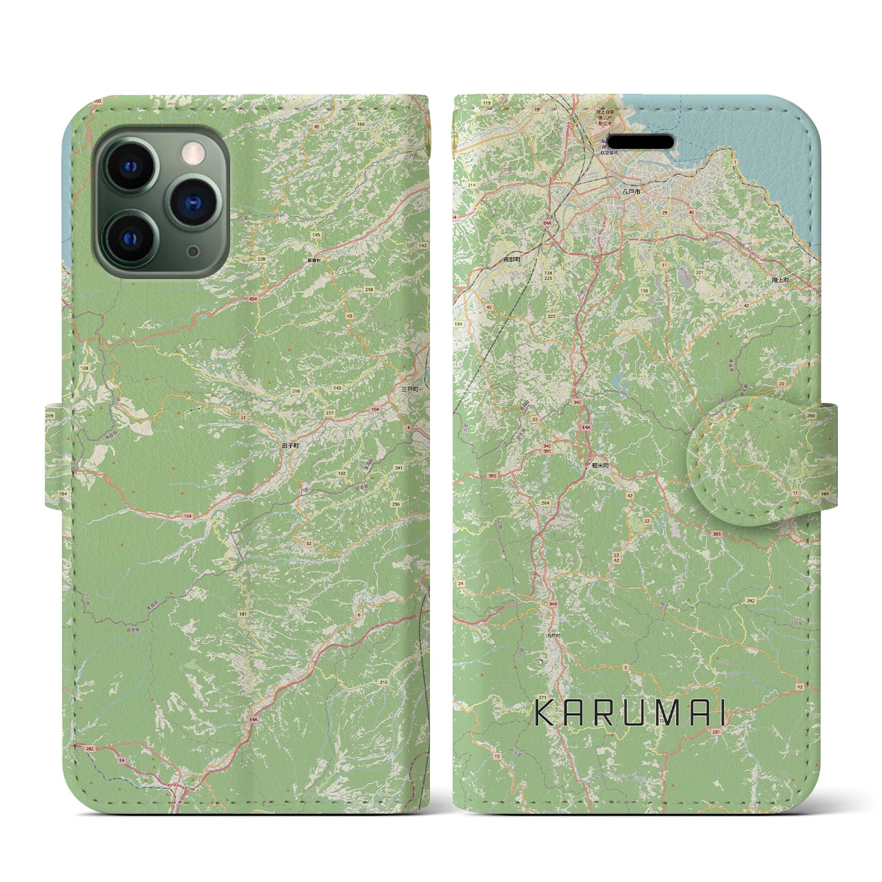 【軽米（岩手県）】地図柄iPhoneケース（手帳タイプ）