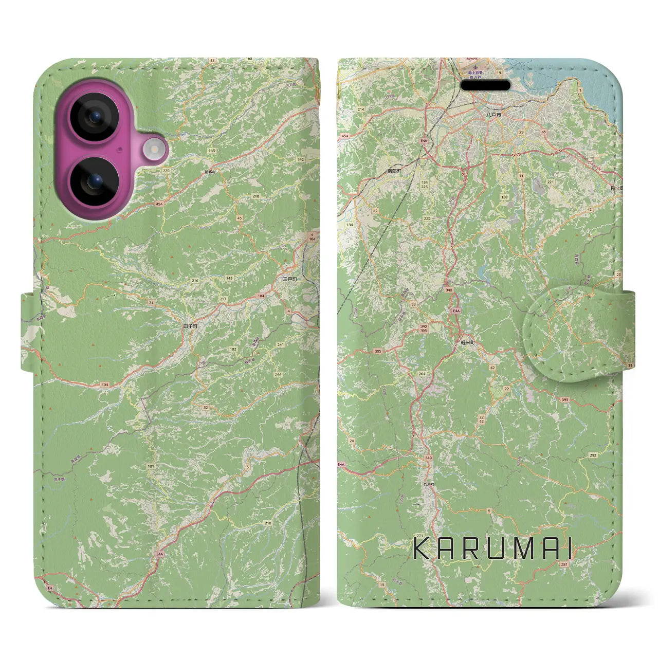 【軽米（岩手県）】地図柄iPhoneケース（手帳タイプ）