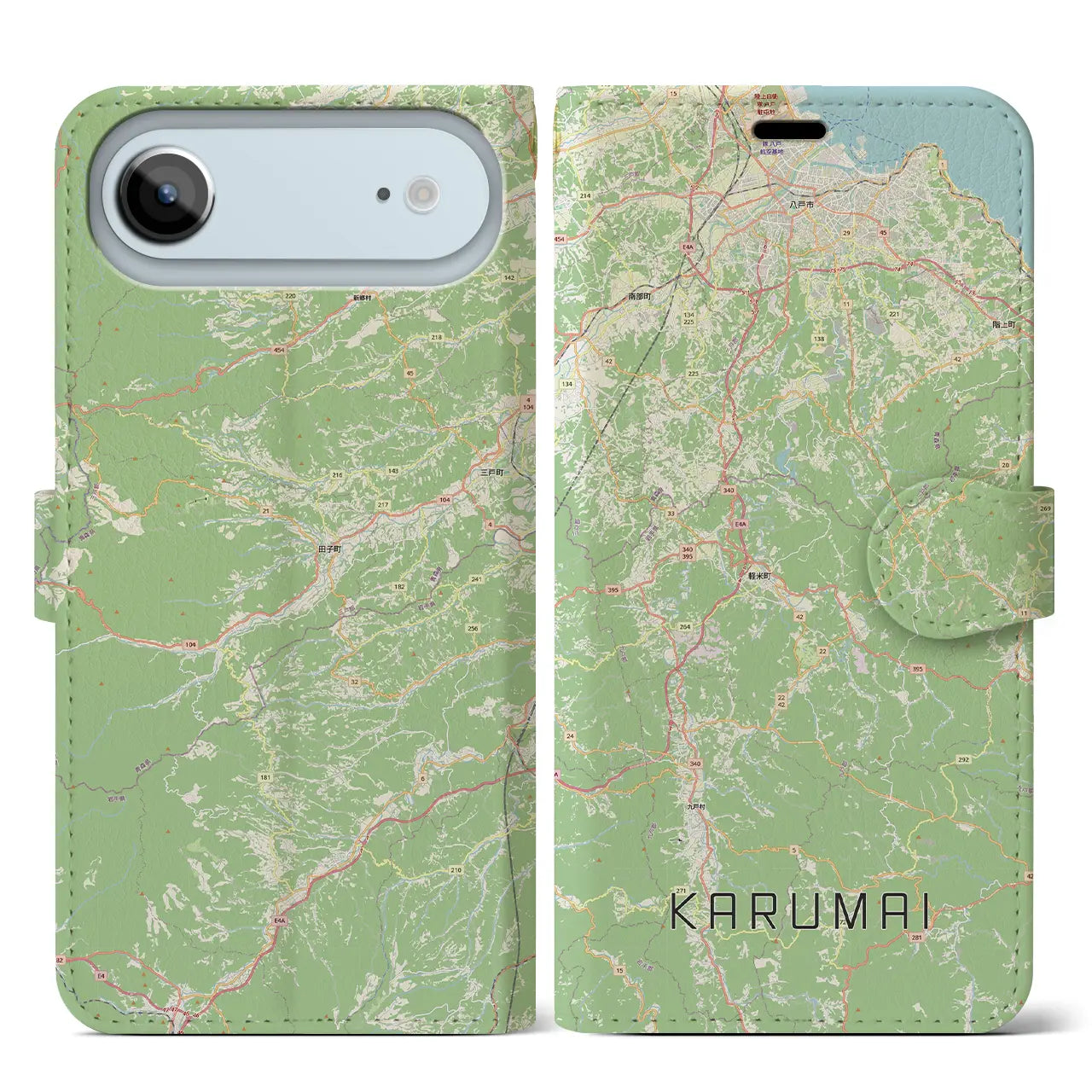 【軽米（岩手県）】地図柄iPhoneケース（手帳タイプ）