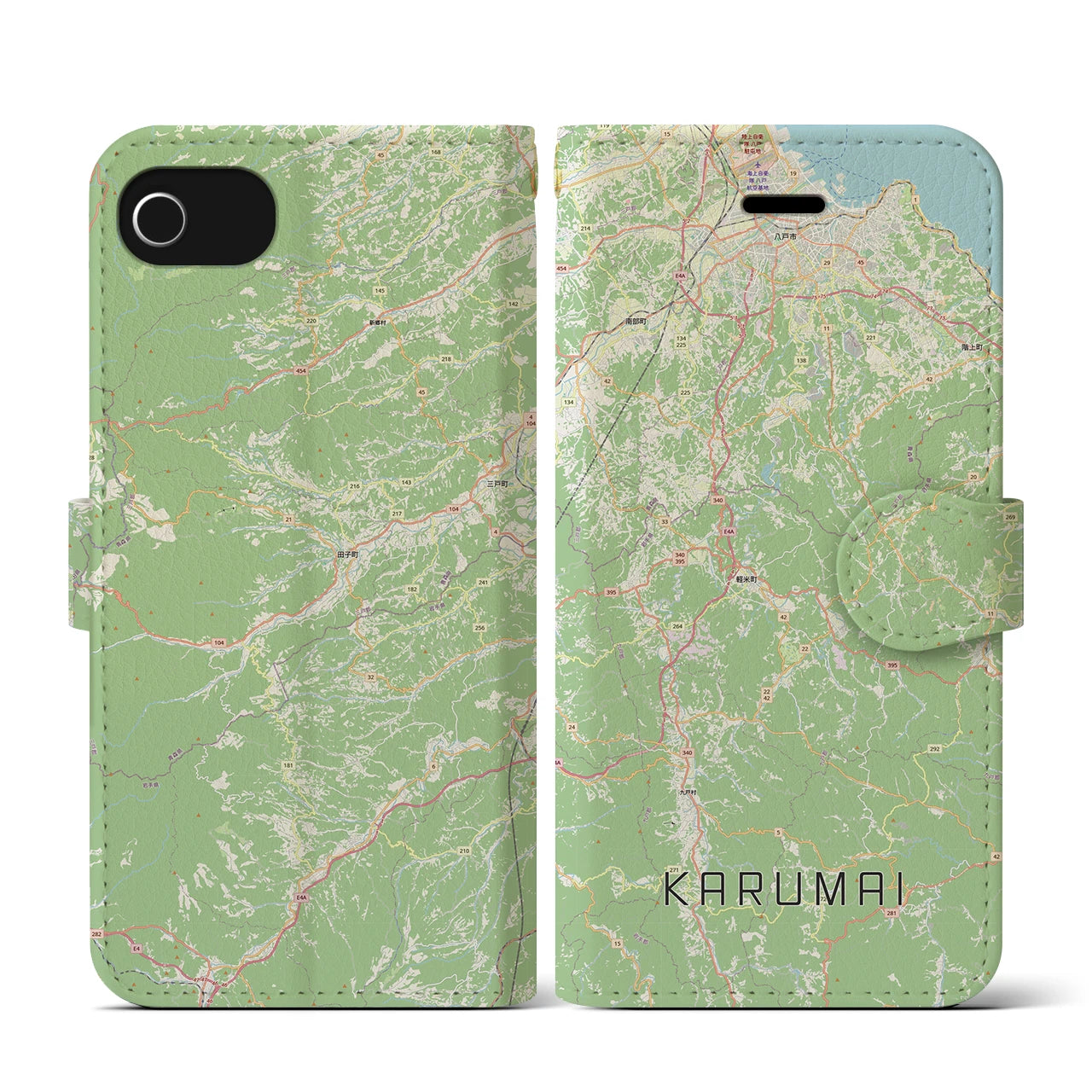 【軽米（岩手県）】地図柄iPhoneケース（手帳タイプ）