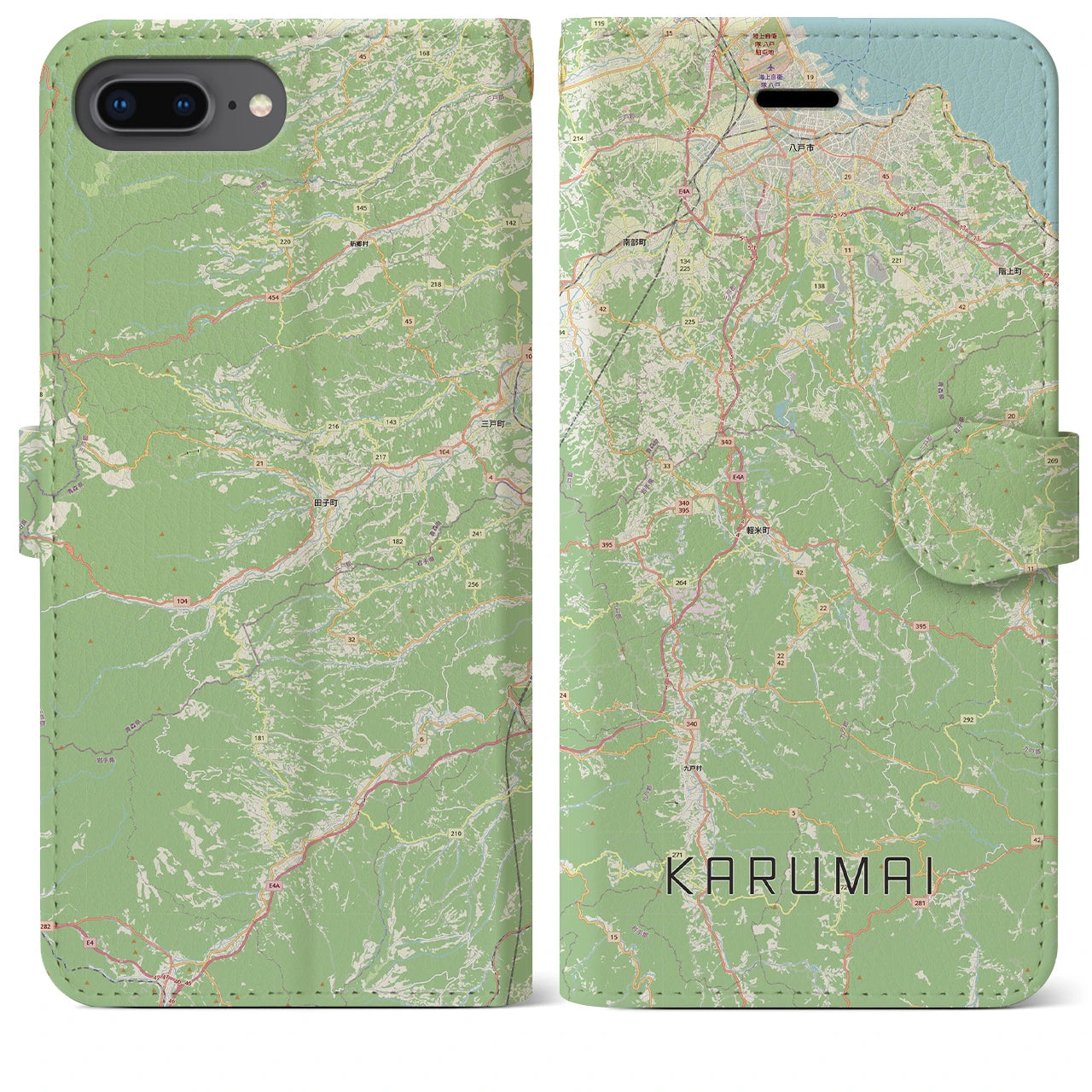 【軽米（岩手県）】地図柄iPhoneケース（手帳タイプ）