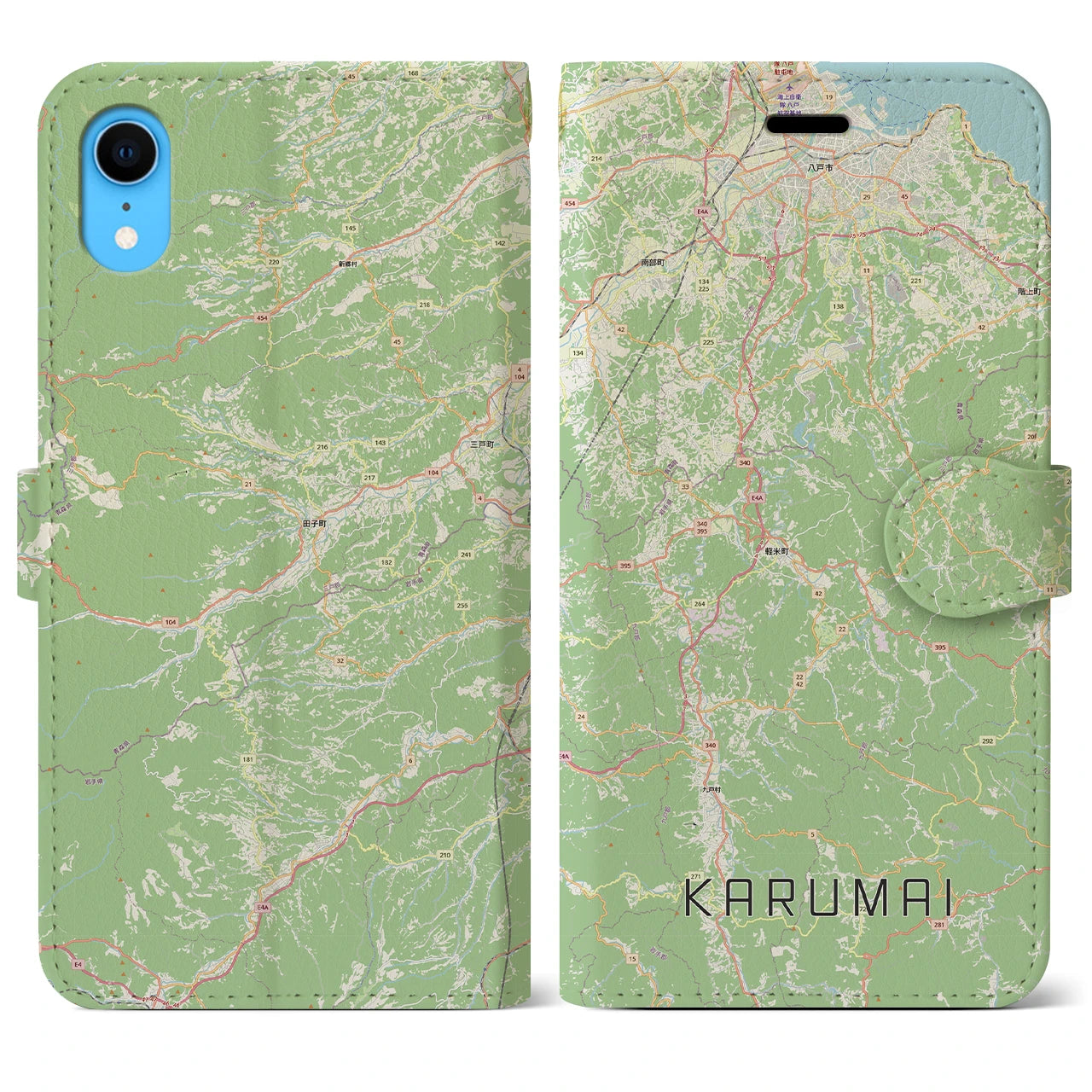 【軽米（岩手県）】地図柄iPhoneケース（手帳タイプ）