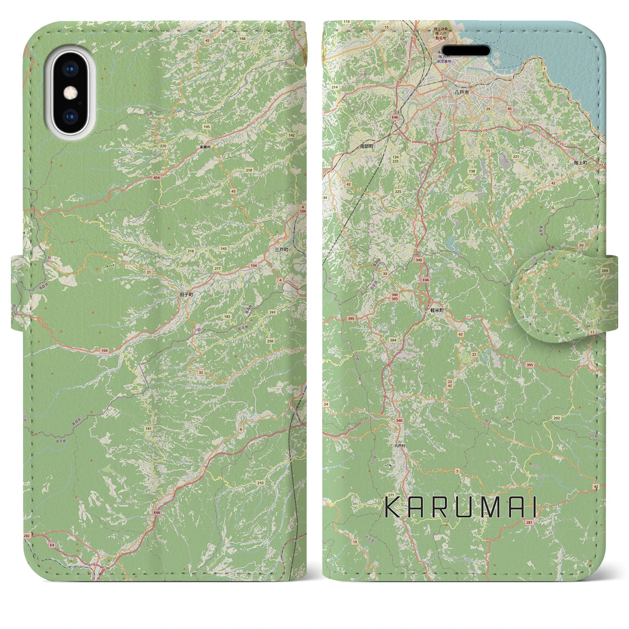 【軽米（岩手県）】地図柄iPhoneケース（手帳タイプ）