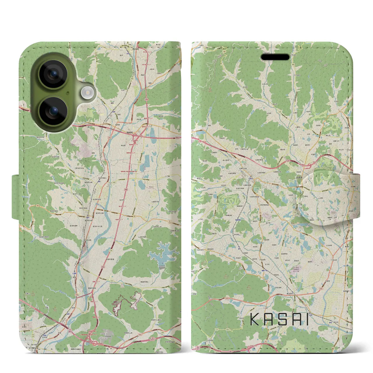 【加西（兵庫県）】地図柄iPhoneケース（手帳タイプ）
