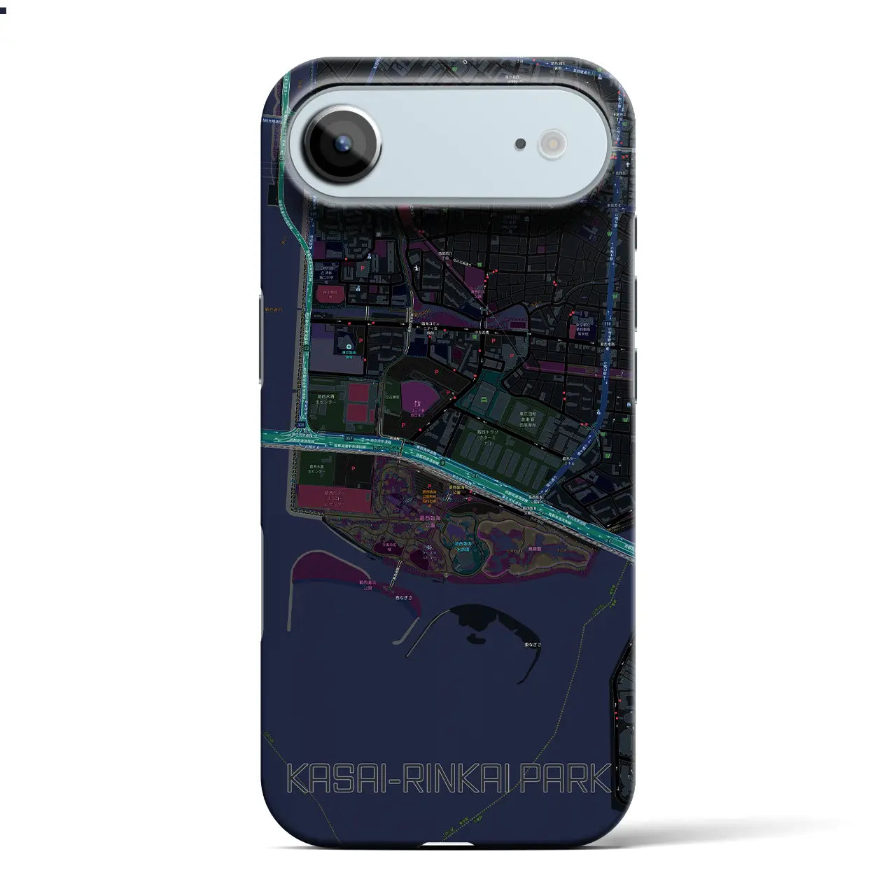 【葛西臨海公園（東京都）】地図柄iPhoneケース（バックカバータイプ）