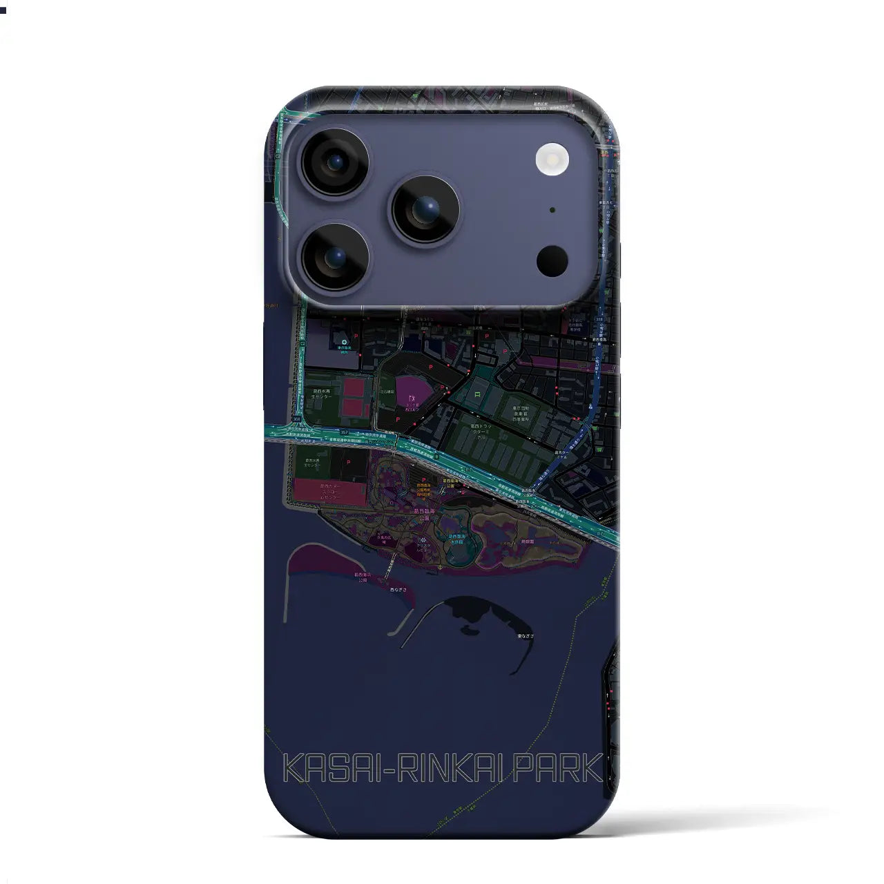 【葛西臨海公園（東京都）】地図柄iPhoneケース（バックカバータイプ）