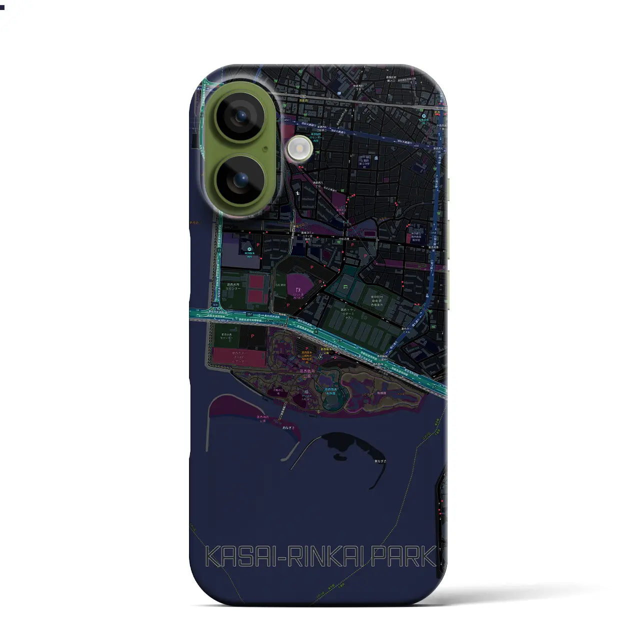 【葛西臨海公園（東京都）】地図柄iPhoneケース（バックカバータイプ）