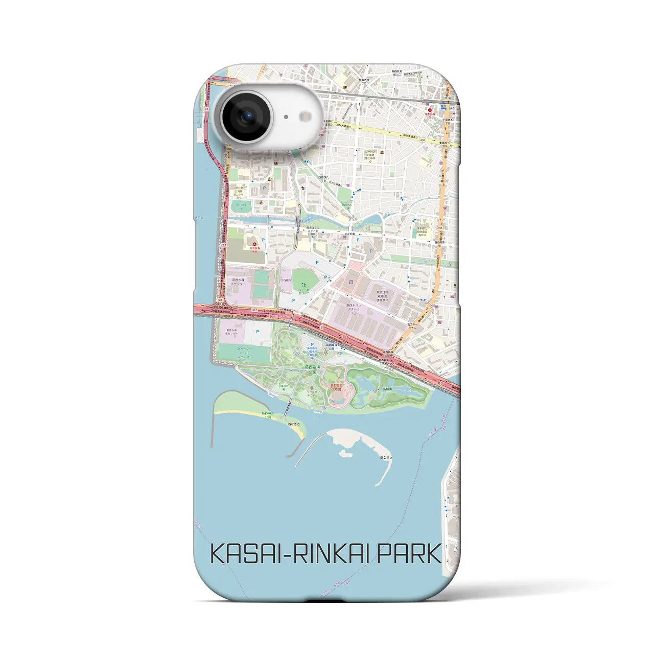 【葛西臨海公園（東京都）】地図柄iPhoneケース（バックカバータイプ）