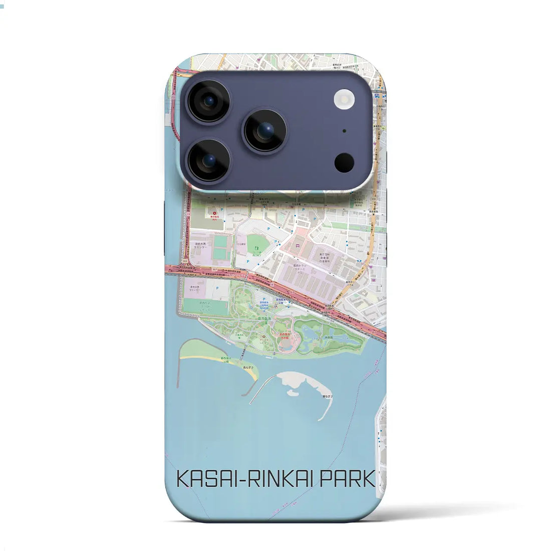 【葛西臨海公園(東京都)】地図柄iPhoneケース(バックカバータイプ)ナチュラル・iPhone 17 Pro Max 用