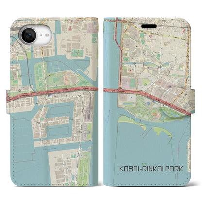 【葛西臨海公園（東京都）】地図柄iPhoneケース（手帳タイプ）