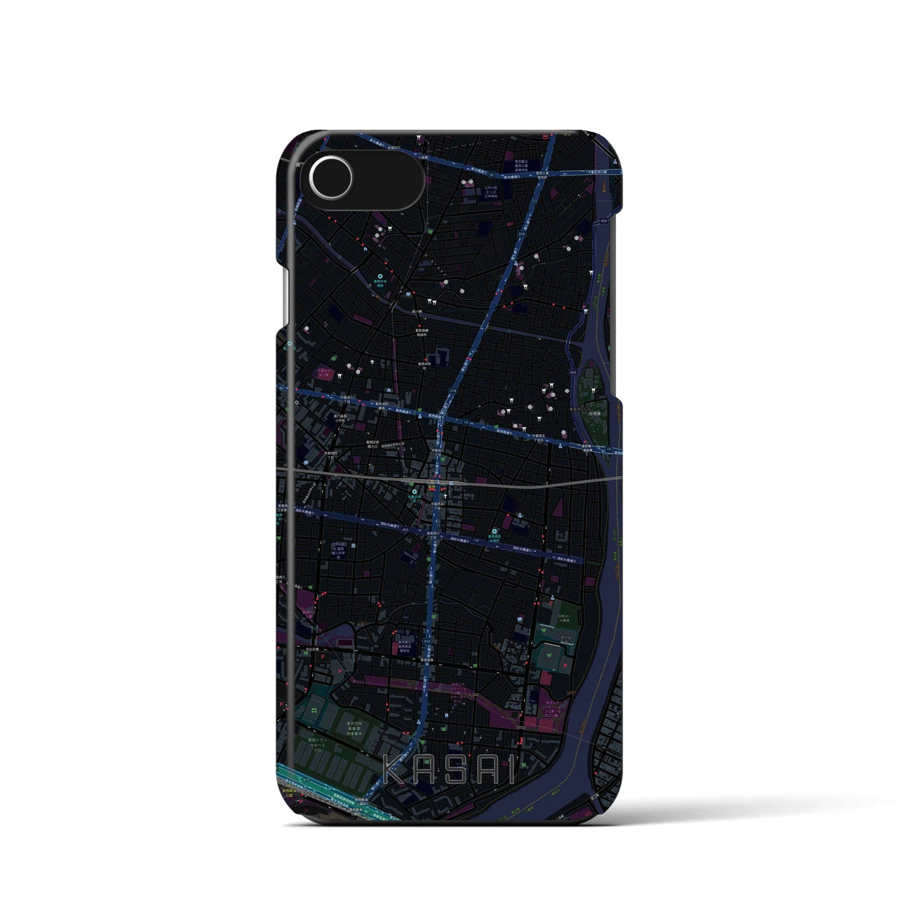 【葛西（東京都）】地図柄iPhoneケース（バックカバータイプ）