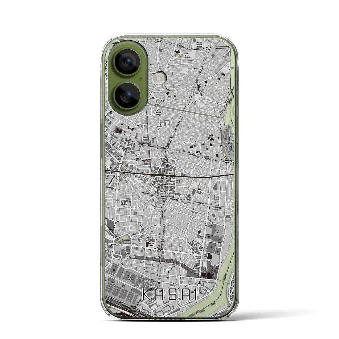 【葛西（東京都）】地図柄iPhoneケース（クリアタイプ）モノトーン・iPhone 17 Pro Max 用
