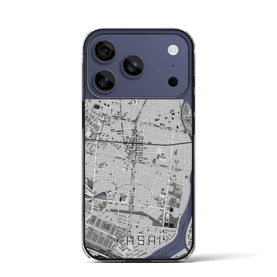 【葛西（東京都）】地図柄iPhoneケース（クリアタイプ）モノトーン・iPhone 17 Pro Max 用
