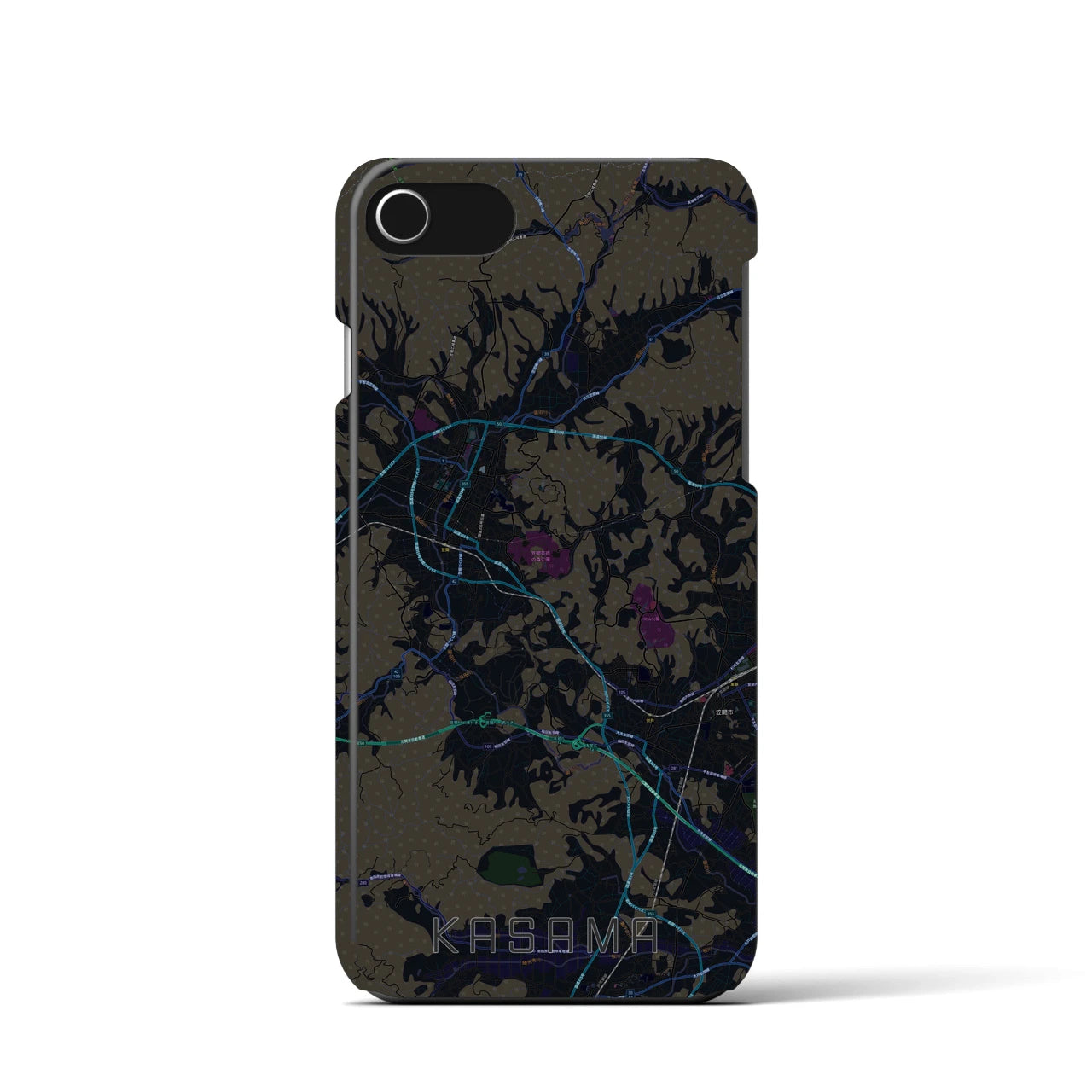 【笠間（茨城県）】地図柄iPhoneケース（バックカバータイプ）