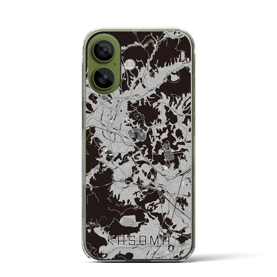 【笠間（茨城県）】地図柄iPhoneケース（クリアタイプ）モノトーン・iPhone 17 Pro Max 用