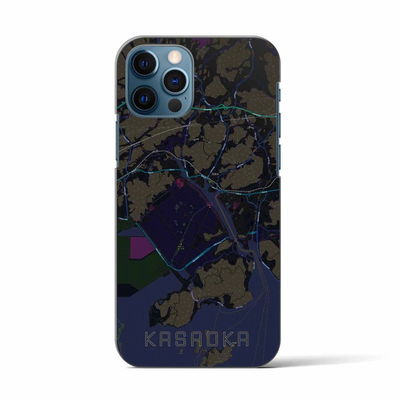 【笠岡（岡山県）】地図柄iPhoneケース（バックカバータイプ）