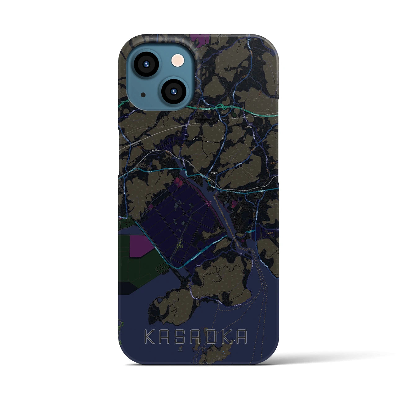 【笠岡（岡山県）】地図柄iPhoneケース（バックカバータイプ）