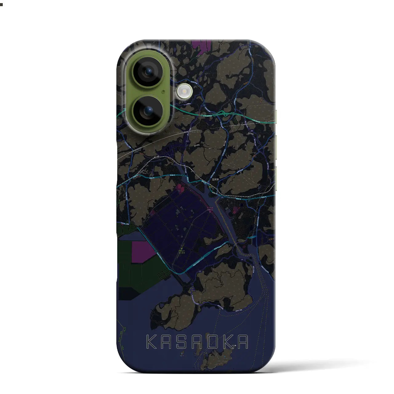 【笠岡（岡山県）】地図柄iPhoneケース（バックカバータイプ）