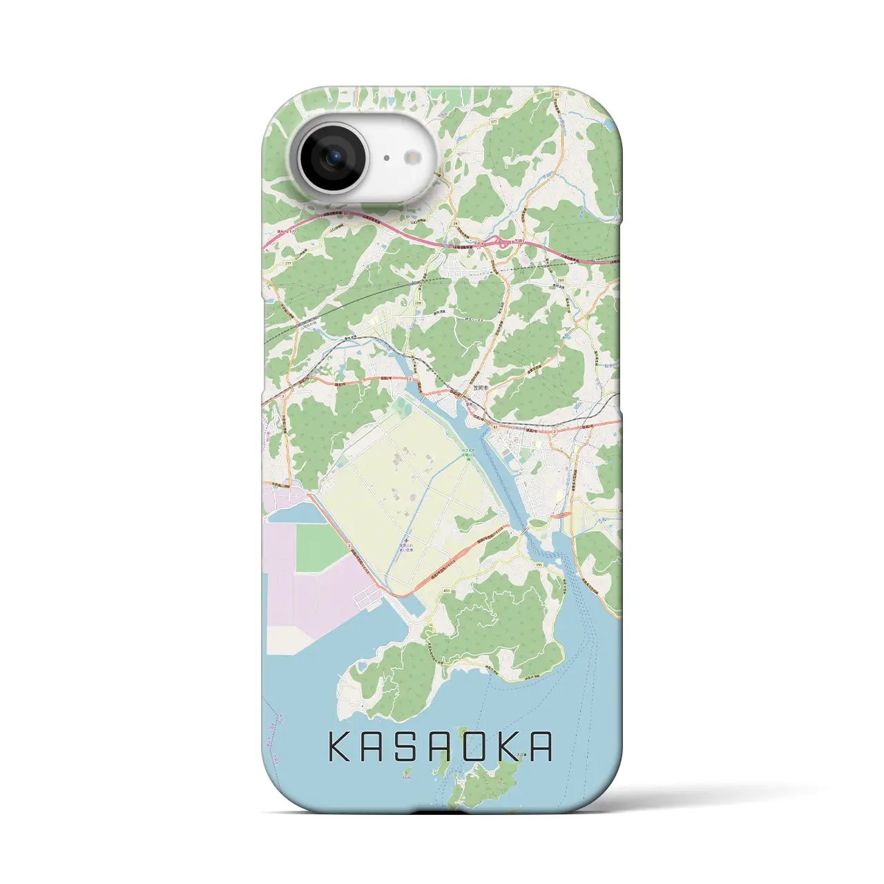 【笠岡（岡山県）】地図柄iPhoneケース（バックカバータイプ）