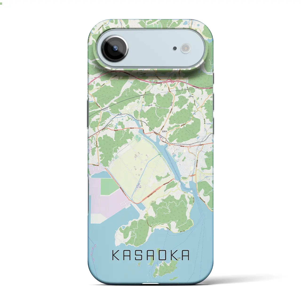 【笠岡（岡山県）】地図柄iPhoneケース（バックカバータイプ）