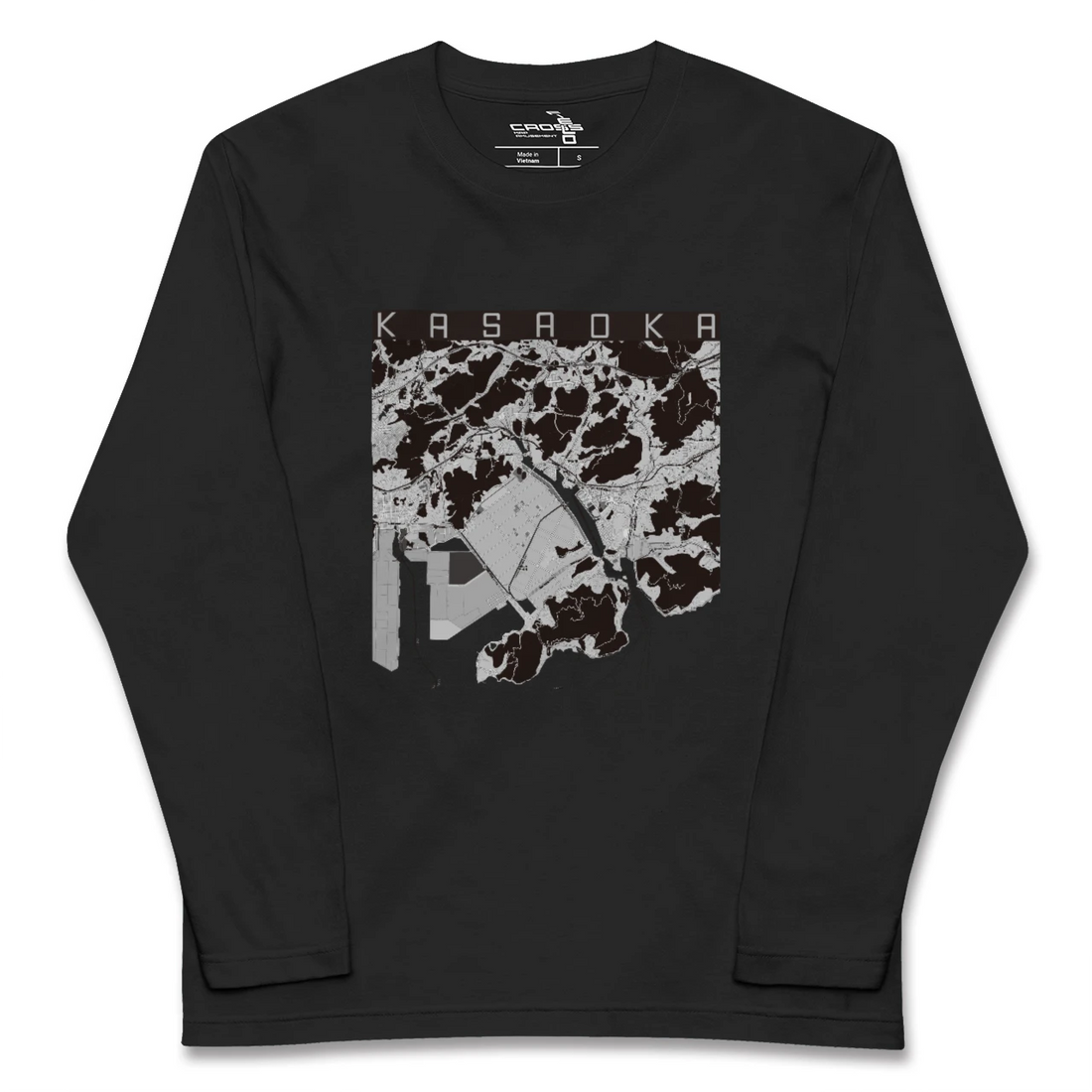 【笠岡（岡山県）】地図柄ロングスリーブTシャツ
