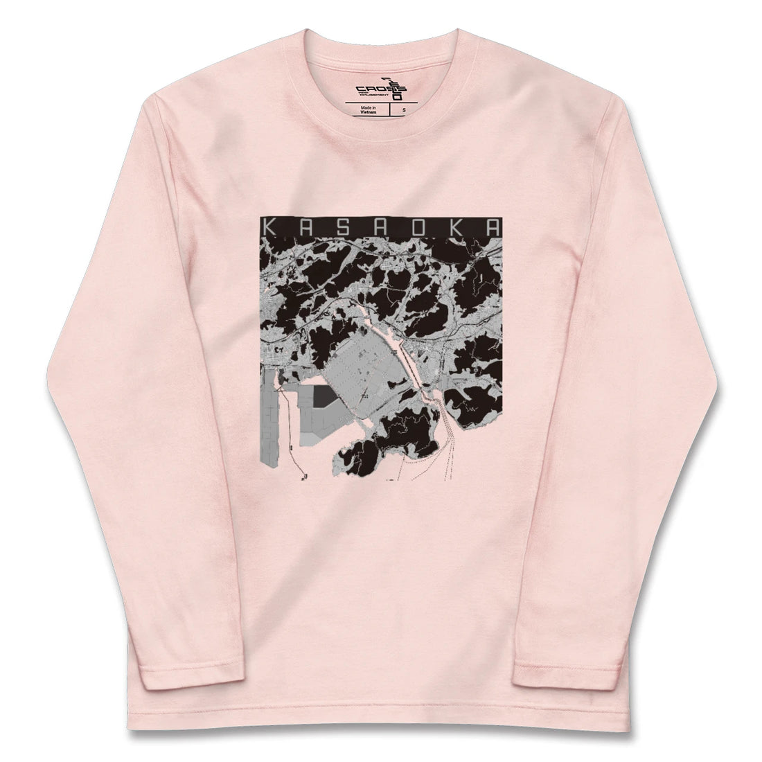 【笠岡(岡山県)】地図柄ロングスリーブTシャツ