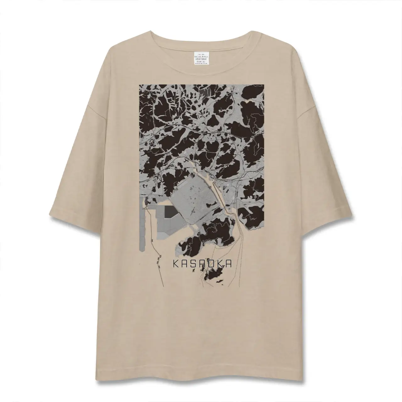 【笠岡（岡山県）】地図柄ビッグシルエットTシャツ