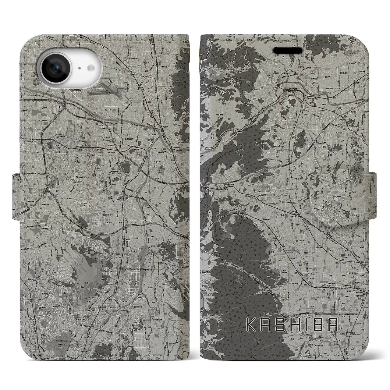【香芝（奈良県）】地図柄iPhoneケース（手帳タイプ）