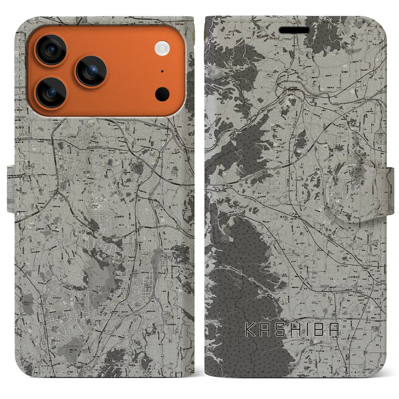 【香芝（奈良県）】地図柄iPhoneケース（手帳タイプ）