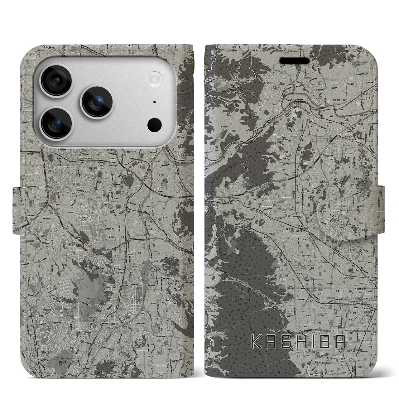 【香芝（奈良県）】地図柄iPhoneケース（手帳タイプ）