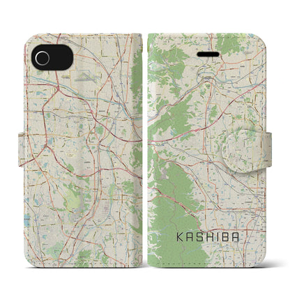 【香芝（奈良県）】地図柄iPhoneケース（手帳タイプ）ナチュラル・iPhone SE（第3 / 第2世代） / 8 / 7 / 6s / 6 用