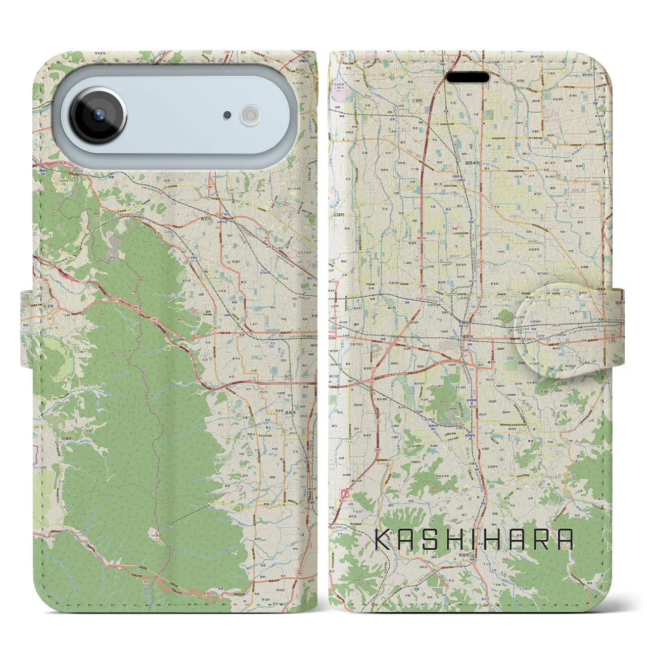 【橿原（奈良県）】地図柄iPhoneケース（手帳タイプ）