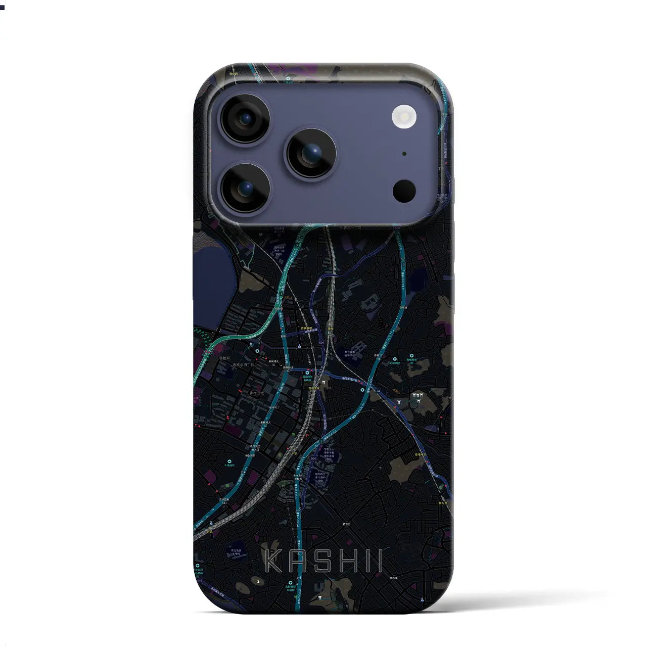 【香椎（福岡県）】地図柄iPhoneケース（バックカバータイプ）