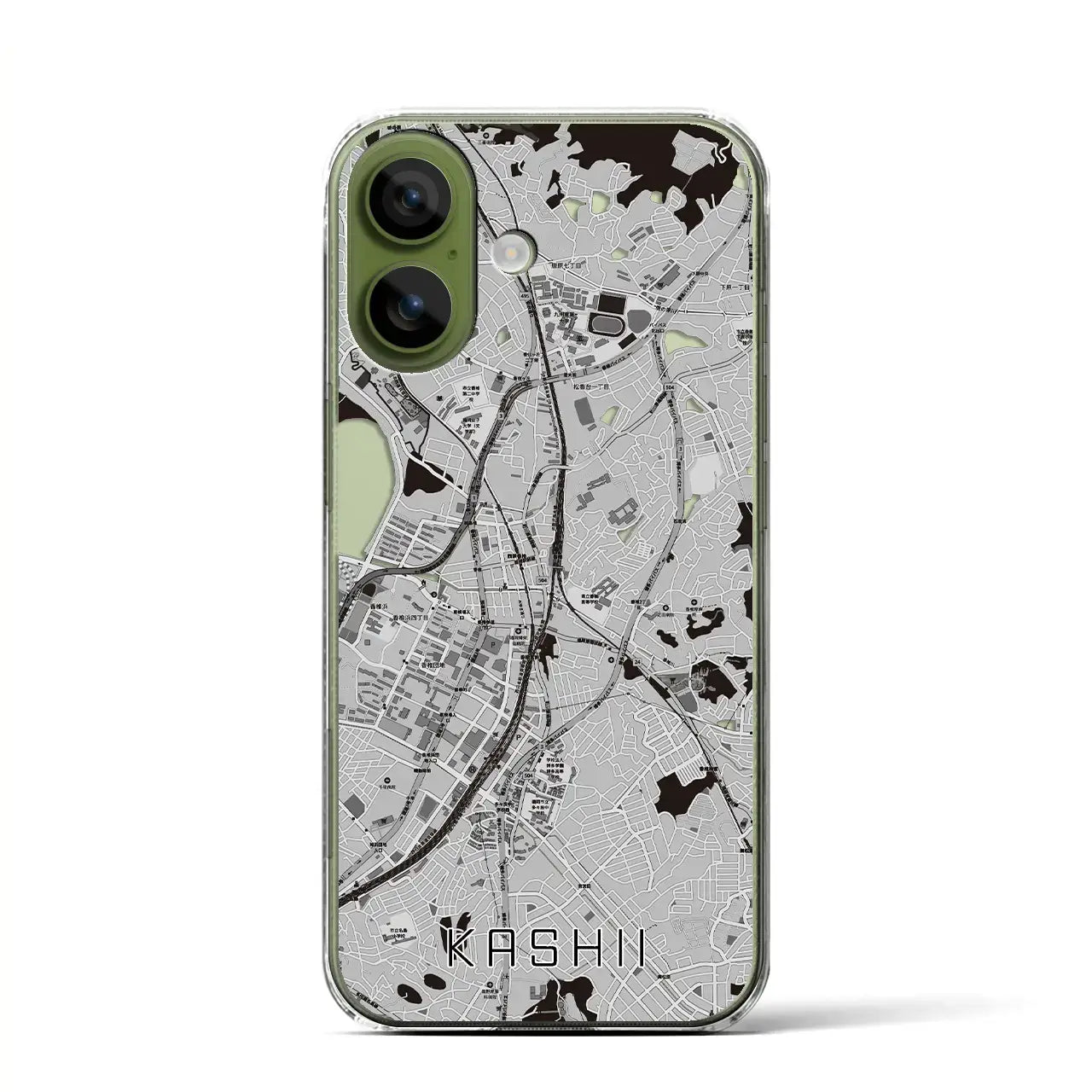 【香椎（福岡県）】地図柄iPhoneケース（クリアタイプ）