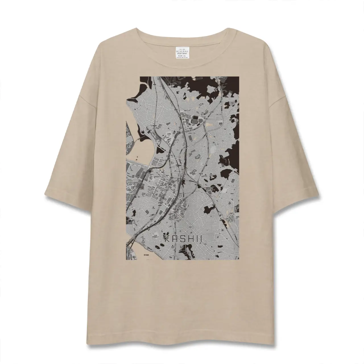 【香椎（福岡県）】地図柄ビッグシルエットTシャツ
