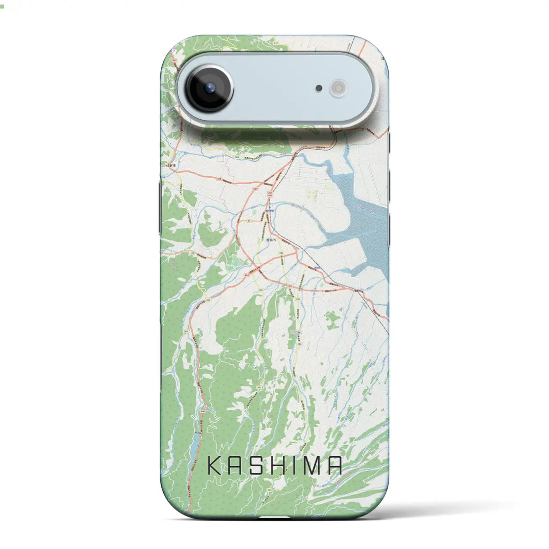 【鹿島（佐賀県）】地図柄iPhoneケース（バックカバータイプ）ブラック・iPhone 17 Pro Max 用