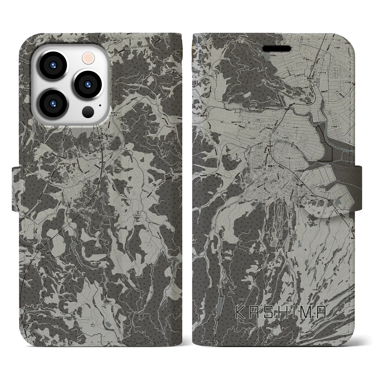 【鹿島（佐賀県）】地図柄iPhoneケース（手帳タイプ）